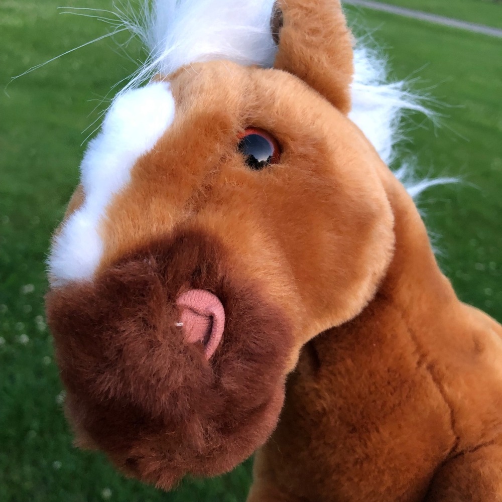 Retired Nursery Animal Alley Horse Plush Floppy Realistic Brown White Toys R Us